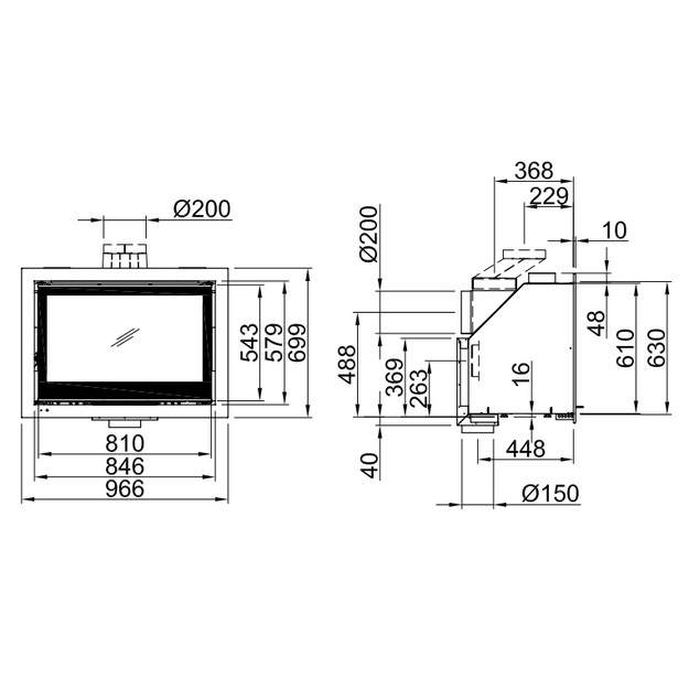 Plieninis židinio kasetė Spartherm LINEAR cassette XL 900