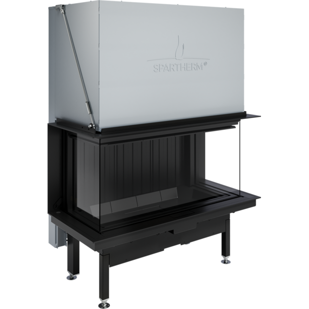 Plieninis židinio ugniakuras Spartherm Premium A-3RL-100h, &oslash; 200 mm, trimis stiklais, juodi &scaron;amotai