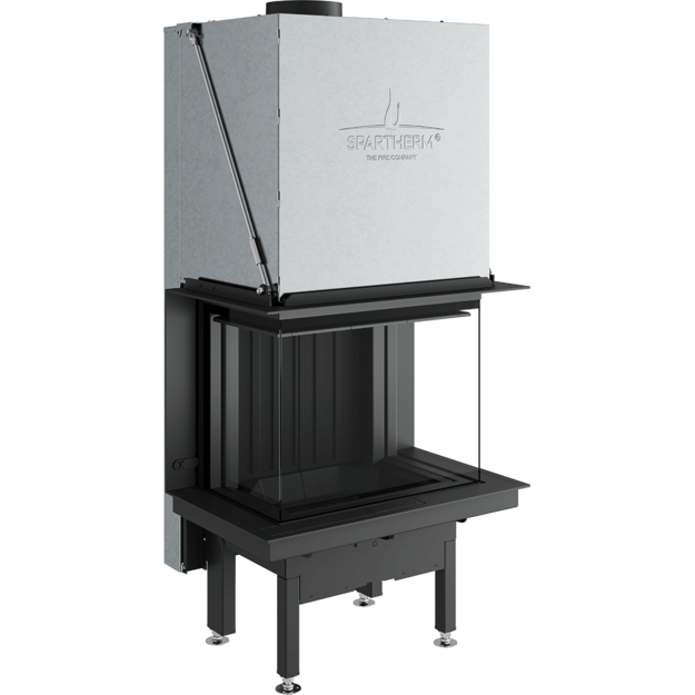 Plieninis židinio ugniakuras Spartherm Premium A-3RL-60h, &oslash; 200 mm, trimis stiklais,juodi &scaron;amotai