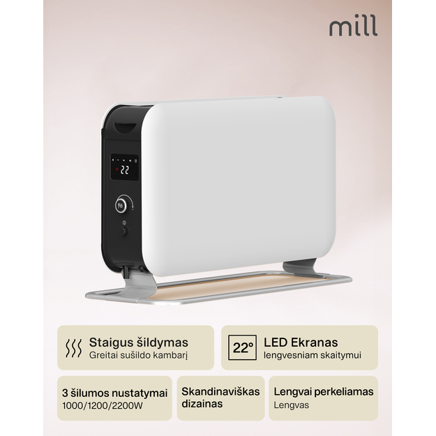 Konvekcinis &scaron;ildytuvas Mill Instant Max Mec 2200W, baltas
