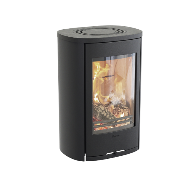 Krosnelė Contura C810W:1 STYLE, juoda, montuojama ant sienos, su aliuminio plok&scaron;te (301659, 058318, 998662)