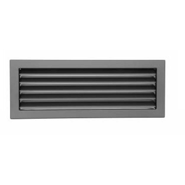 Grotelės VENTLAB 450x170, fiksuotos žaliuzės, juodos