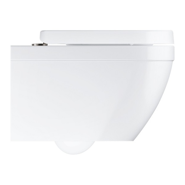 Pakabinamas WC Euro Ceramic Rimless, be dangčio Triple Vortex nuplovimas, baltas
