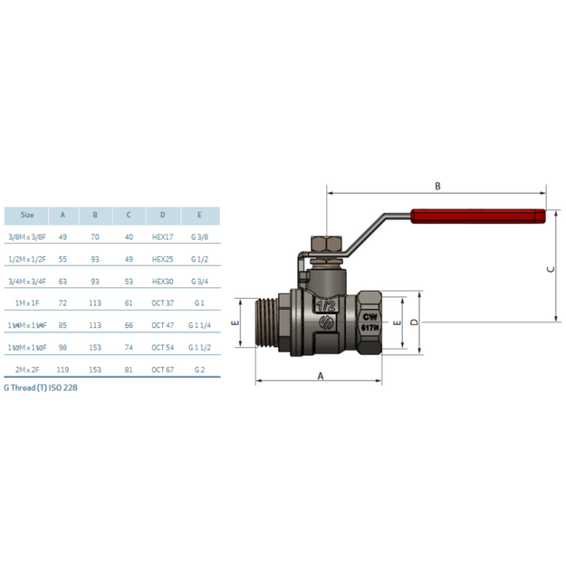 SENA ventilis 1 1/2 v/i ilga rankena (150607)