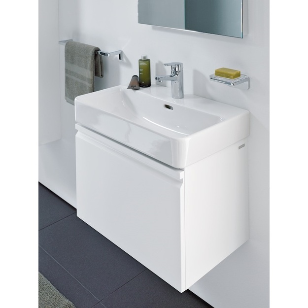 Praustuvas PRO S 600x380 mm, su 1 anga mai&scaron;ytuvui viduryje, nu&scaron;lifuota apačia, baltas