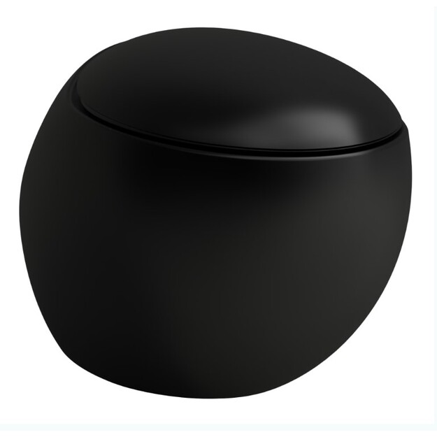 IL BAGNO ALESSI ONE Pakabinamas Rimless WC su stačiu nubėgimu,  juoda matinė