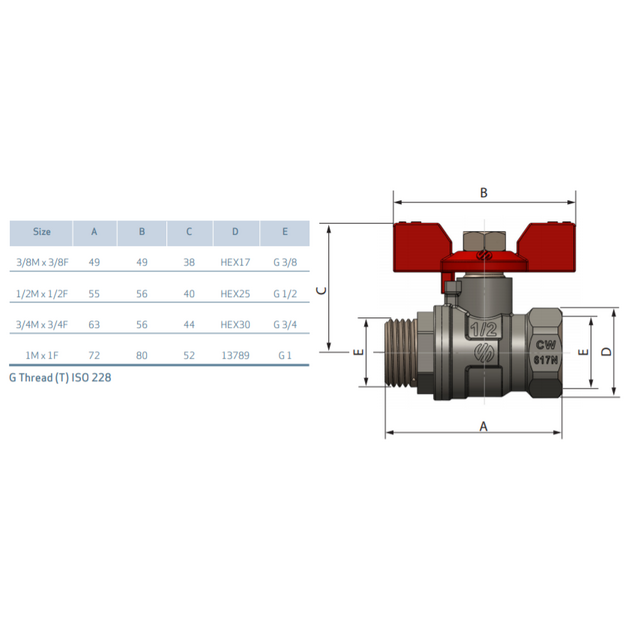 SENA ventilis 1  v/i trumpa rankena (153605)