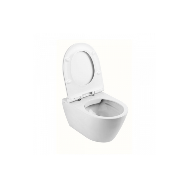 Pakabinamas unitazas SANLIFE Rimflush be nuplovimo lanko (380x560x352mm), baltas