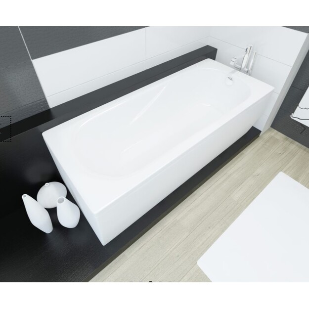 Akmens masės vonia Classica 1800&times;750&times;600 mm mm,be sifono, be apdailos, balta blizgi spalva