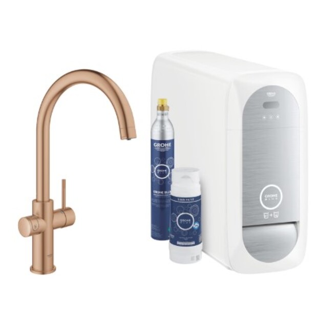 GROHE Blue Home vienasvirtis C formos mai&scaron;ytuvas su filtravimo sistema, brushed warm sunset spalva