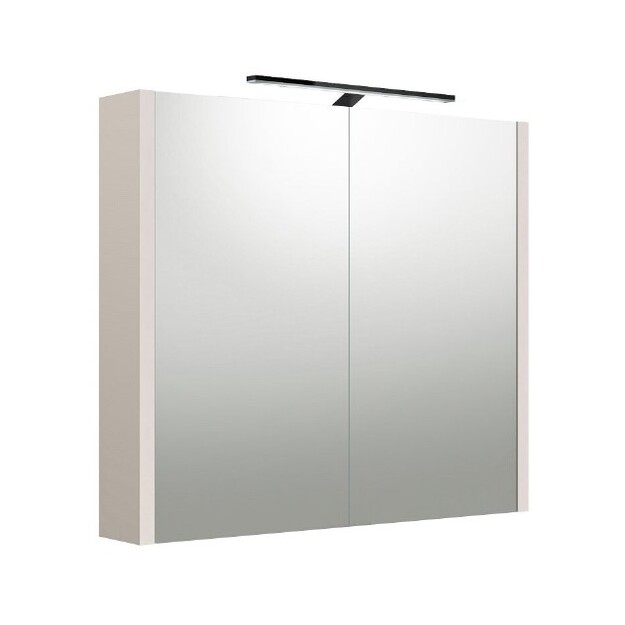 Veidrodinė spintelė su juodu &scaron;viestuvu, URBAN pilkas ka&scaron;myras, 80 cm