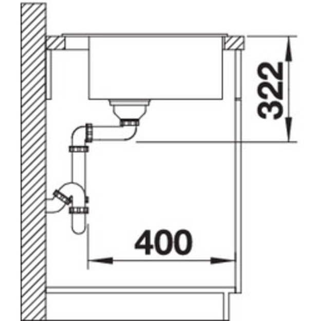 Plautuvė BLANCORIONA 45, 500 mm, balta spalva