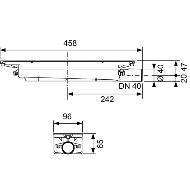 TECEdrainprofile sifonas, &scaron;oninis pajungimas, DN40