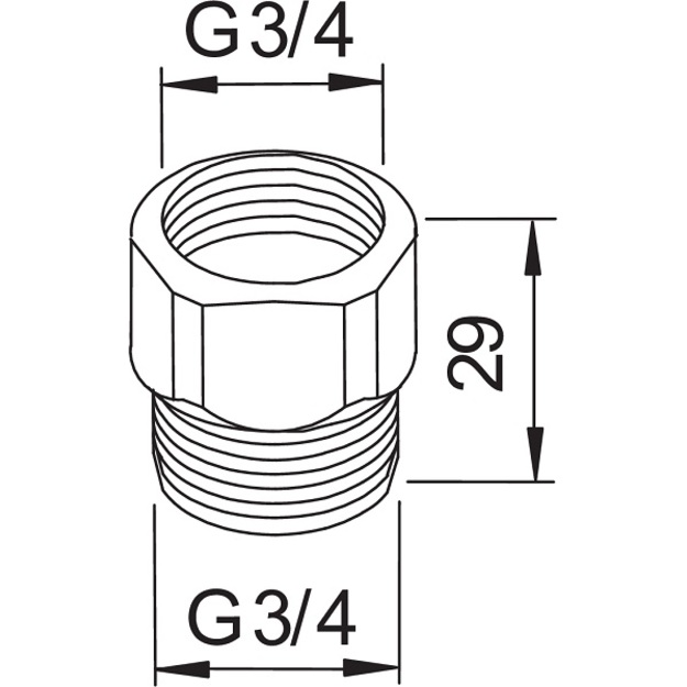 Perėjimas su atbuliniu vožtuvu G3/4-G3/4