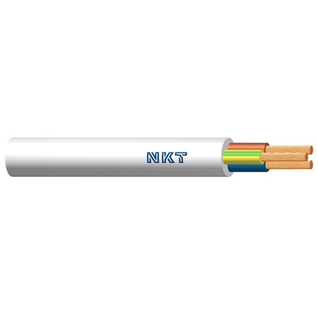 Kabelis H03VV-F 3x1, 300/300 V baltas, daugiagyslis