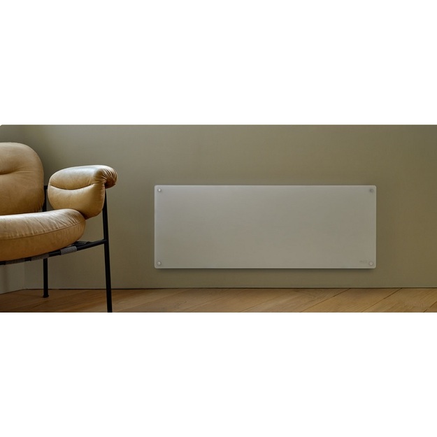 *Stiklinis panelinis &scaron;ildytuvas Mill Glass su WIFI, 1200W, baltas