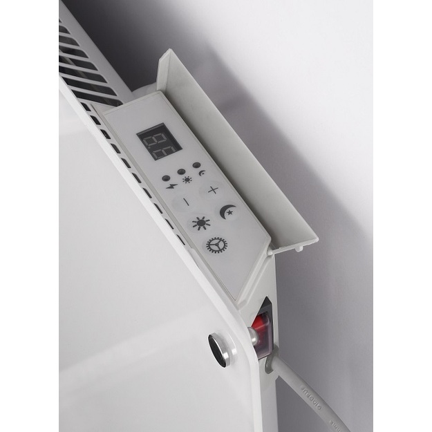 *Stiklinis panelinis &scaron;ildytuvas Mill Glass su WIFI, 1200W, baltas