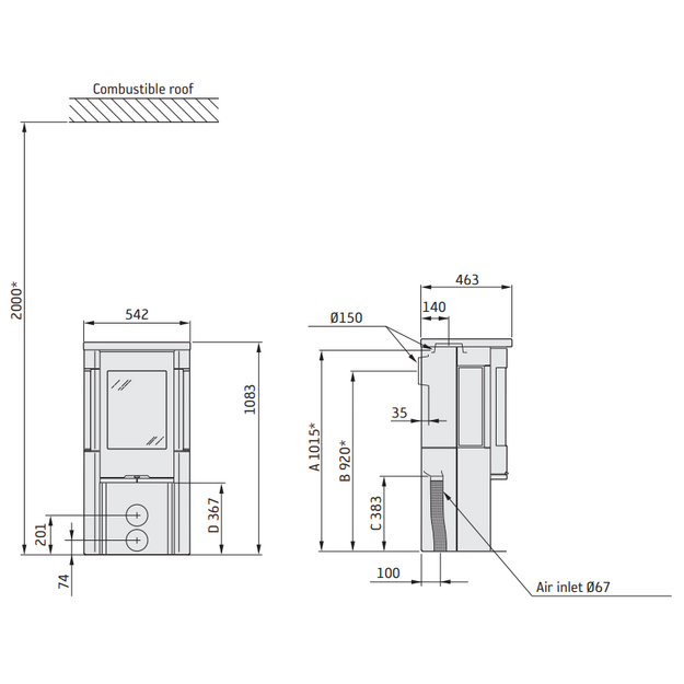Krosnelė Contura 556T Style pilka sp., su muilo akmeniu (komplektas: 803376, 998030)