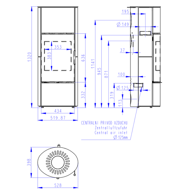 Krosnelė Romotop LAREDO H 10, keramikos apdaila (sp. 90002)