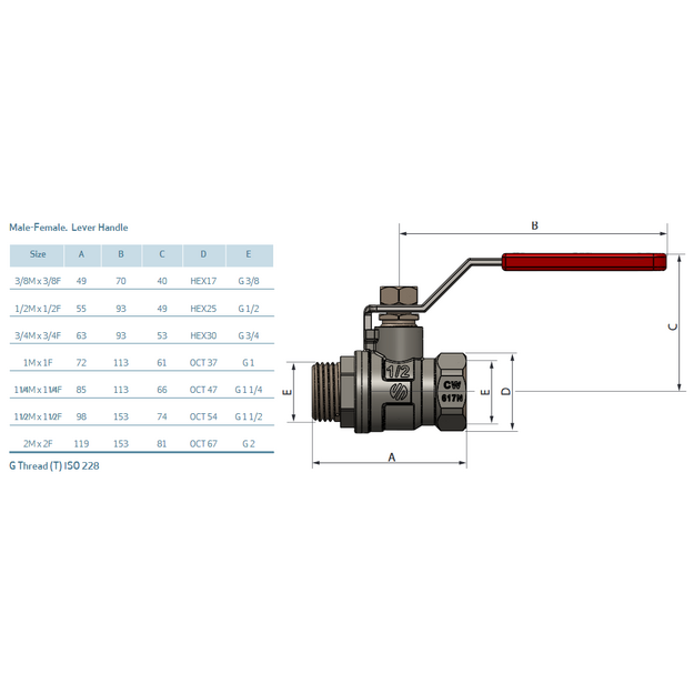 SENA ventilis 1/2  v/i ilga rankena (150603)