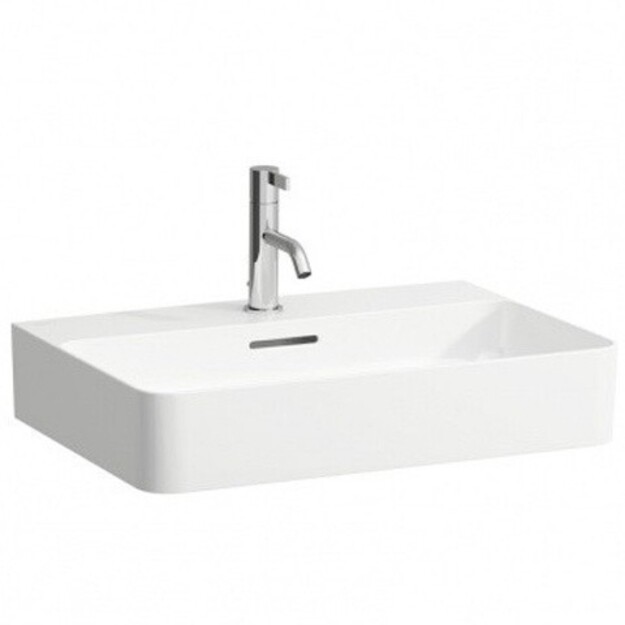 Praustuvas VAL 750x420 mm, 1 skyle mai&scaron;yt., Saphir Keramik, &scaron;lifuota apačia, baltas