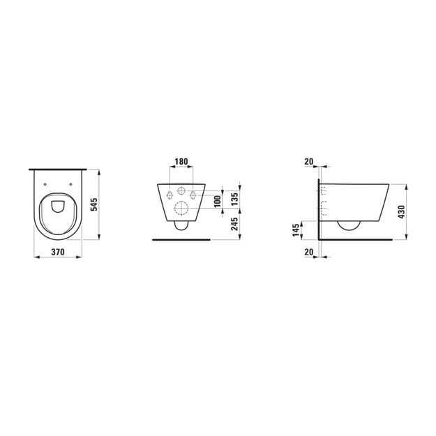 Kartell BY LAUFEN Pakabinamas WC Rimless, pilkas matinis be dangčio H8913337590001