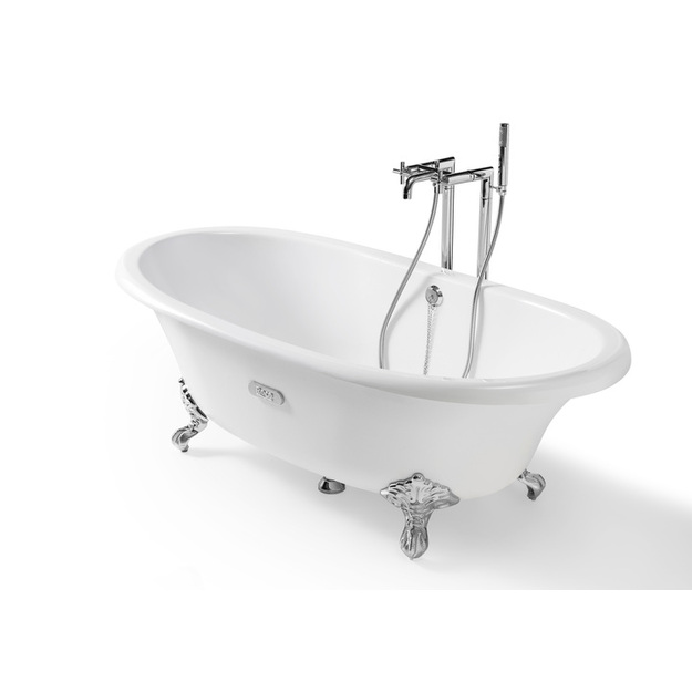 NEWCAST emaliuota ketaus vonia 170 &times; 85 cm, balta/balta, antislip, talpa 222 l