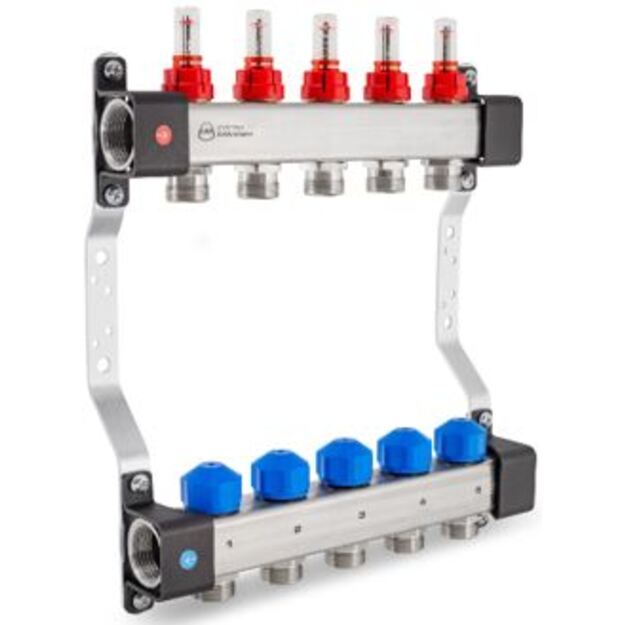Grindinio &scaron;ildymo kolekt. su debit. ir pav.vožtuvais KAN-therm InoxFlow UFS-2  žiedų sk. 2  ilgis 140 mm