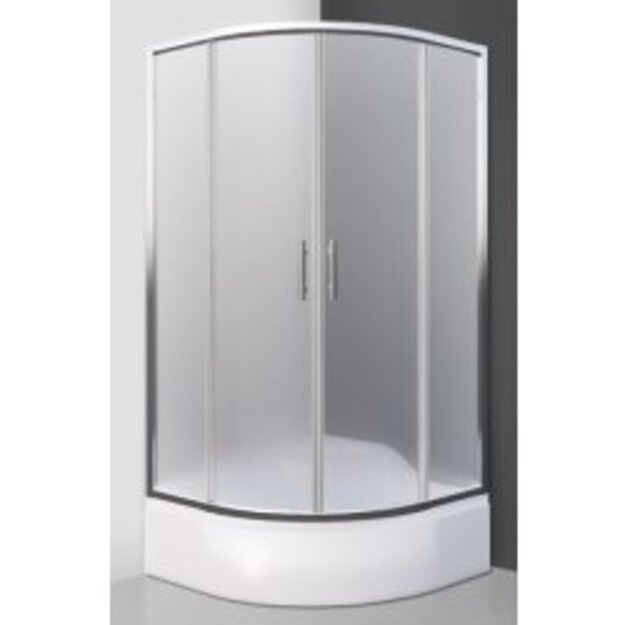 Du&scaron;o kabina Portland Neo 80x80x165 profilis brillant, stiklas matinis