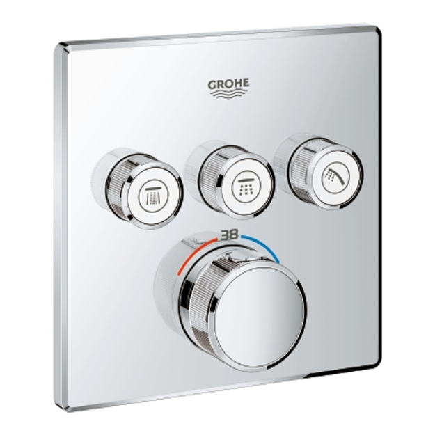 Vir&scaron;tinkinė mai&scaron;ytuvo dalis Grohtherm Smartcontrol, 3 valdikliai, chromas