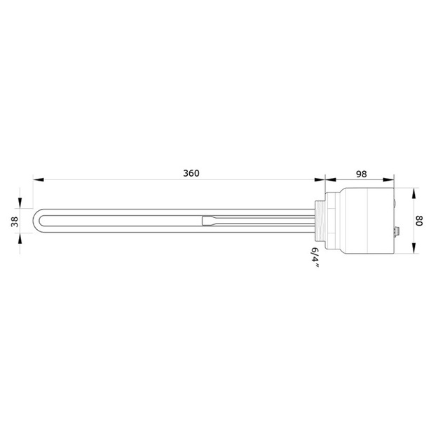 Kaitinimo elementas Gwarant 1,5 kW (vienfazis), sriegis 1 1/2  iki 70C