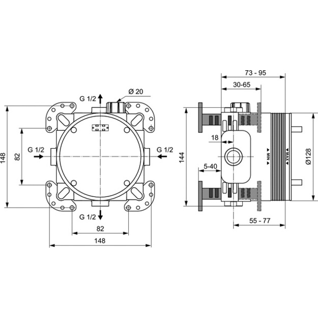 Ideal Standard potinkinė mai&scaron;ytuvo dalis EASY-BOX KIT1