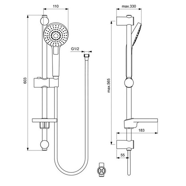Ideal Standard du&scaron;o komplektas Idealrain Evo Round
