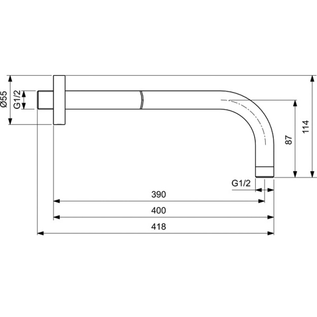 Ideal Standard sieninis du&scaron;o laikiklis 40 cm, juodos matinės spalvos