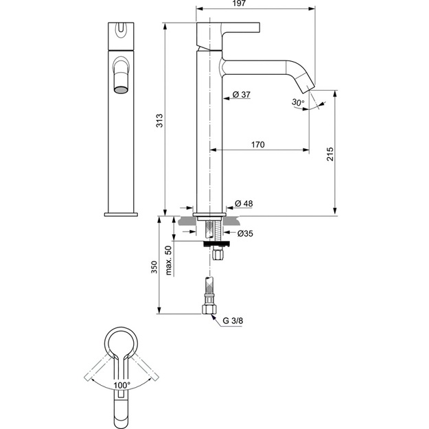 Ideal Standard Joy praustuvo mai&scaron;ytuvas, &scaron;lifuoto aukso pavir&scaron;ius