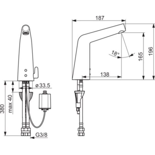Bekontaktis praustuvo mai&scaron;ytuvas INSPERA maitinamas 6V baterija, Bluetooth