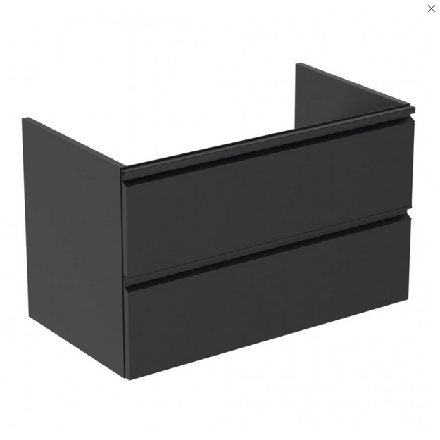 Ideal Standard Tesi pakabinama vonios spintelė 80 cm (800 x 440 x 490), du stalčiai, soft close uždarymas,juoda matinė