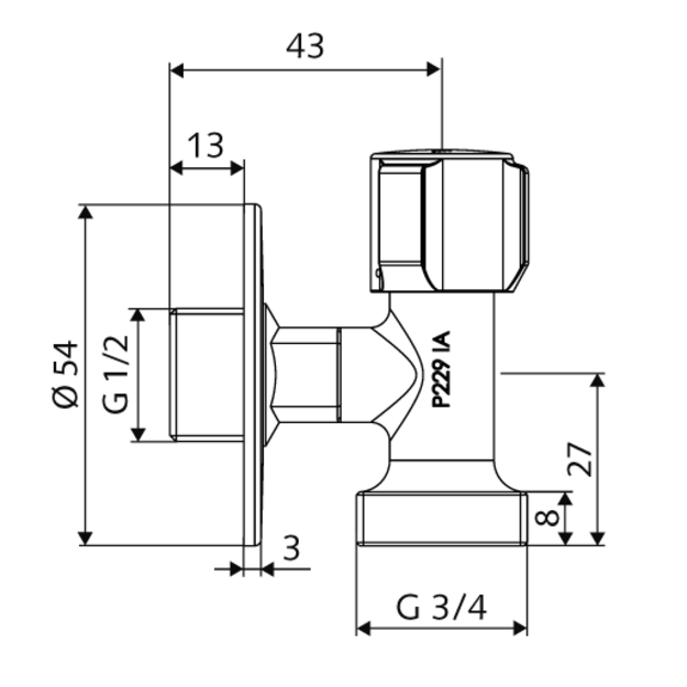 SCHELL vietą taupantis ventilis skalbimo ma&scaron;inai 1/2 x3/4 