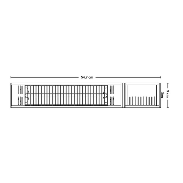Sunred infraraudonųjų spindulių &scaron;ildytuvas Fortuna Ultra, 1500W, sieninis, juodas