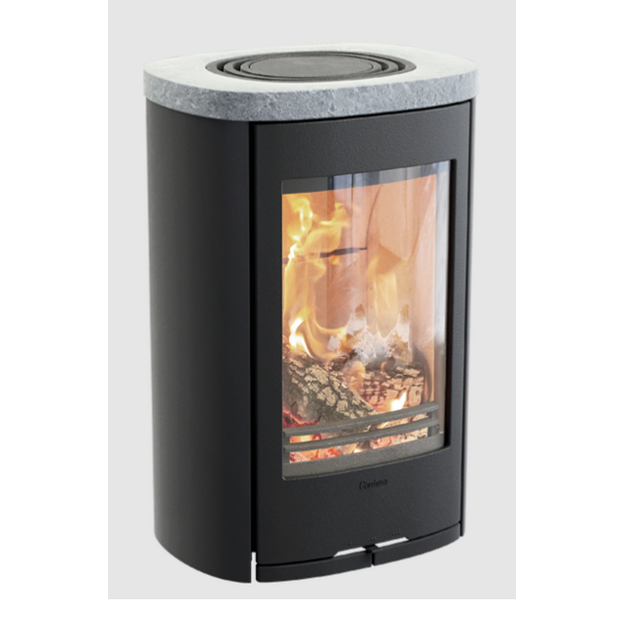 Krosnelė Contura C810W:3 STYLE, juoda, montuojama ant sienos, su muilo akmens plok&scaron;te (058318, 203150)