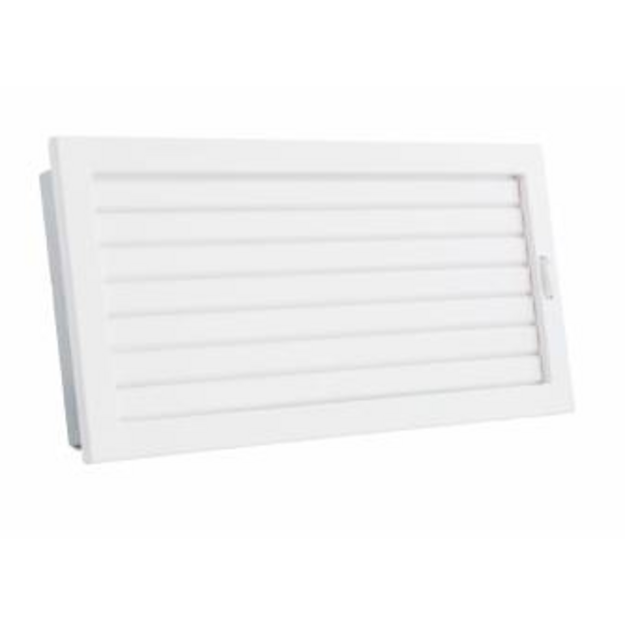 Grotelės VENTLAB 450x220, reguliuojamos žaliuzės, baltos