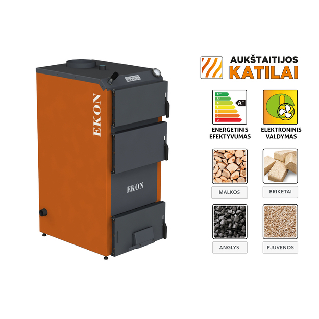 Kieto kuro katilas EKON, apatinio degimo, 13kW