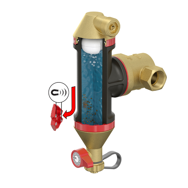 Atskirtuvas oro burbuliukams/ purvui Flamcovent Clean Smart 1 , su magnetu