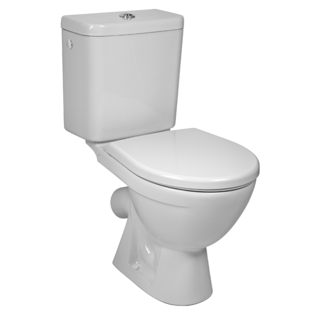 LYRAplus Unitazas su stačiu nubėgimu, įstrižu nuotaku, su dvigubo nuleidimo sistema Dual Flush, vandens įvadas i&scaron; &scaron;ono