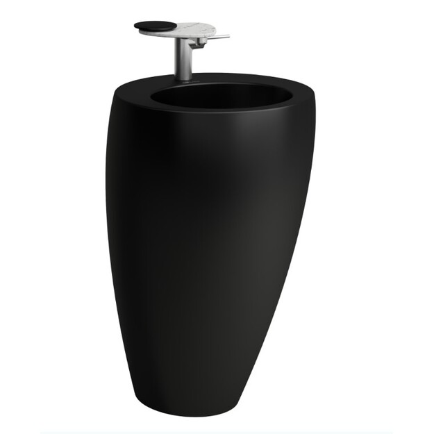 IL BAGNO ALESSI ONE praustuvas 52 x 53 cm, be angos mai&scaron;t, su d.v., juoda matinė