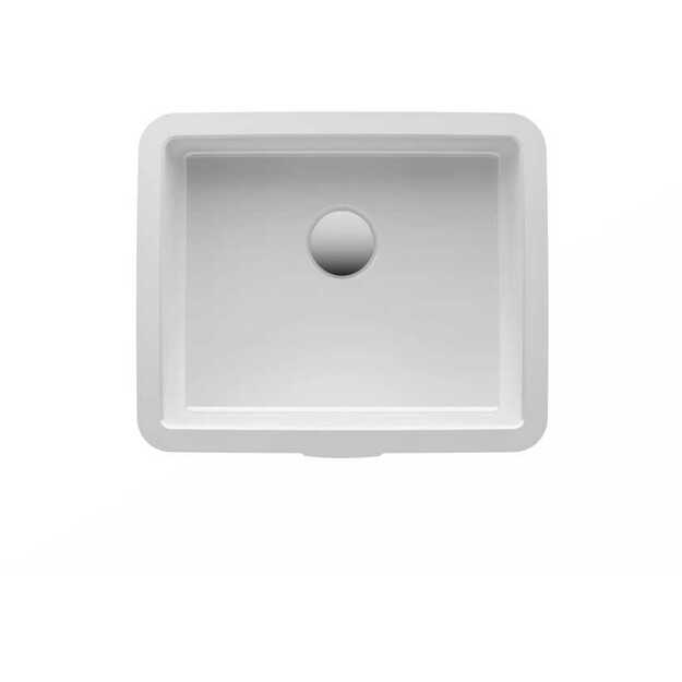 Praustuvas LIVING, 400x335x155 mm, įmontuojamas i&scaron; apačios, su nu&scaron;lifuota apačia, baltas
