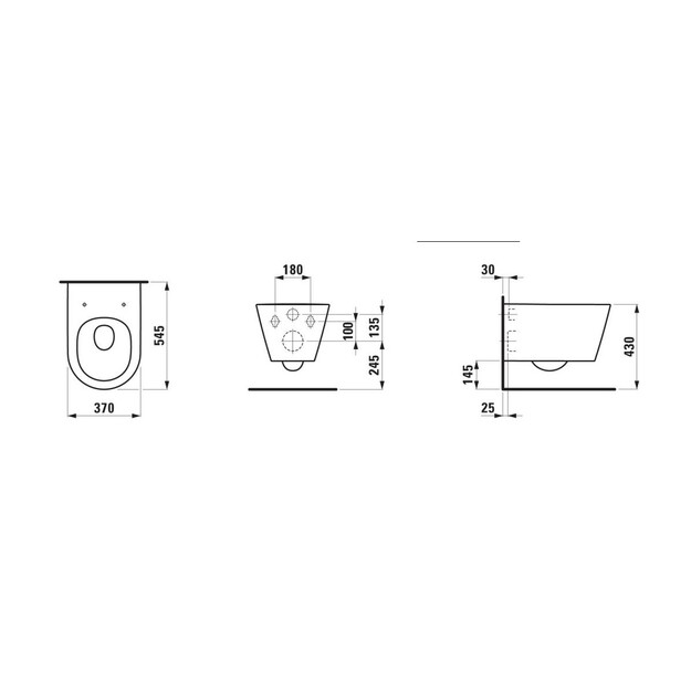 Kartell by Laufen pakabinamas unitazas be dangčio, tylus sūkurinis nuplovimas (Silent flush), (Rimless), LCC danga