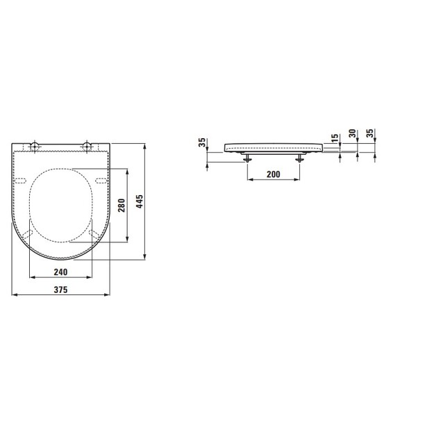 WC dangtis Kartell BY LAUFEN  su Soft Close, lengvai nuimamas, pilkas matinis