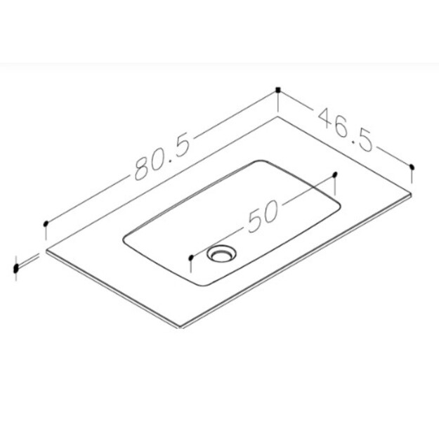 Duratek&reg; masės praustuvas ORION KAME, 80x46,5 cm, AM805465, baltas matinis, be skylės mai&scaron;ytuvui
