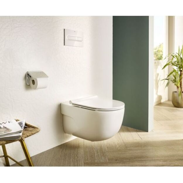 Pakabinamas unitazas MERIDIAN Rimless PACK su Slim SC dangčiu (560x360x400 mm), baltas